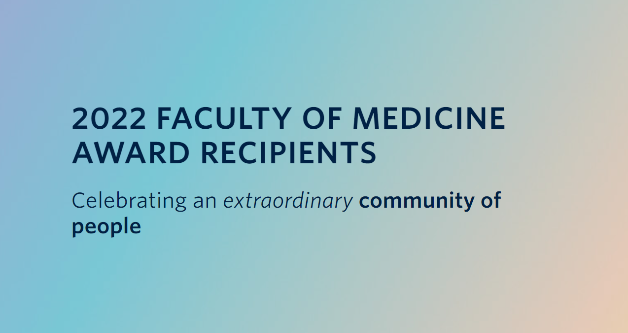 2022 Faculty of Medicine Award Recipients